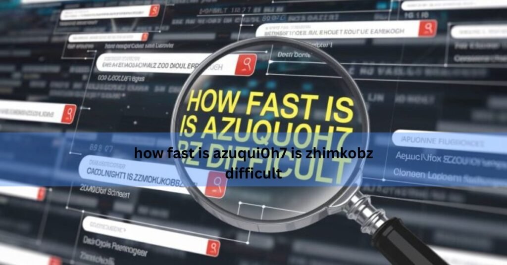 how fast is azuqui0h7 is zhimkobz difficult